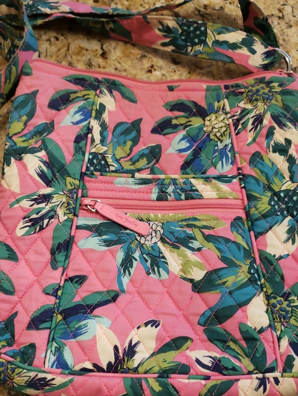 Vera Bradley Floral Crossbody in Pink & Green